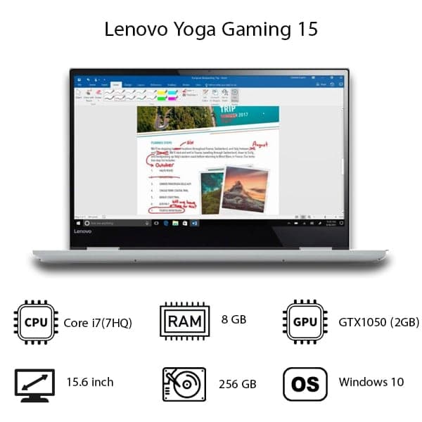 لپ تاپ Lenovo مدل Yoga 15 x360 گرافیک دار