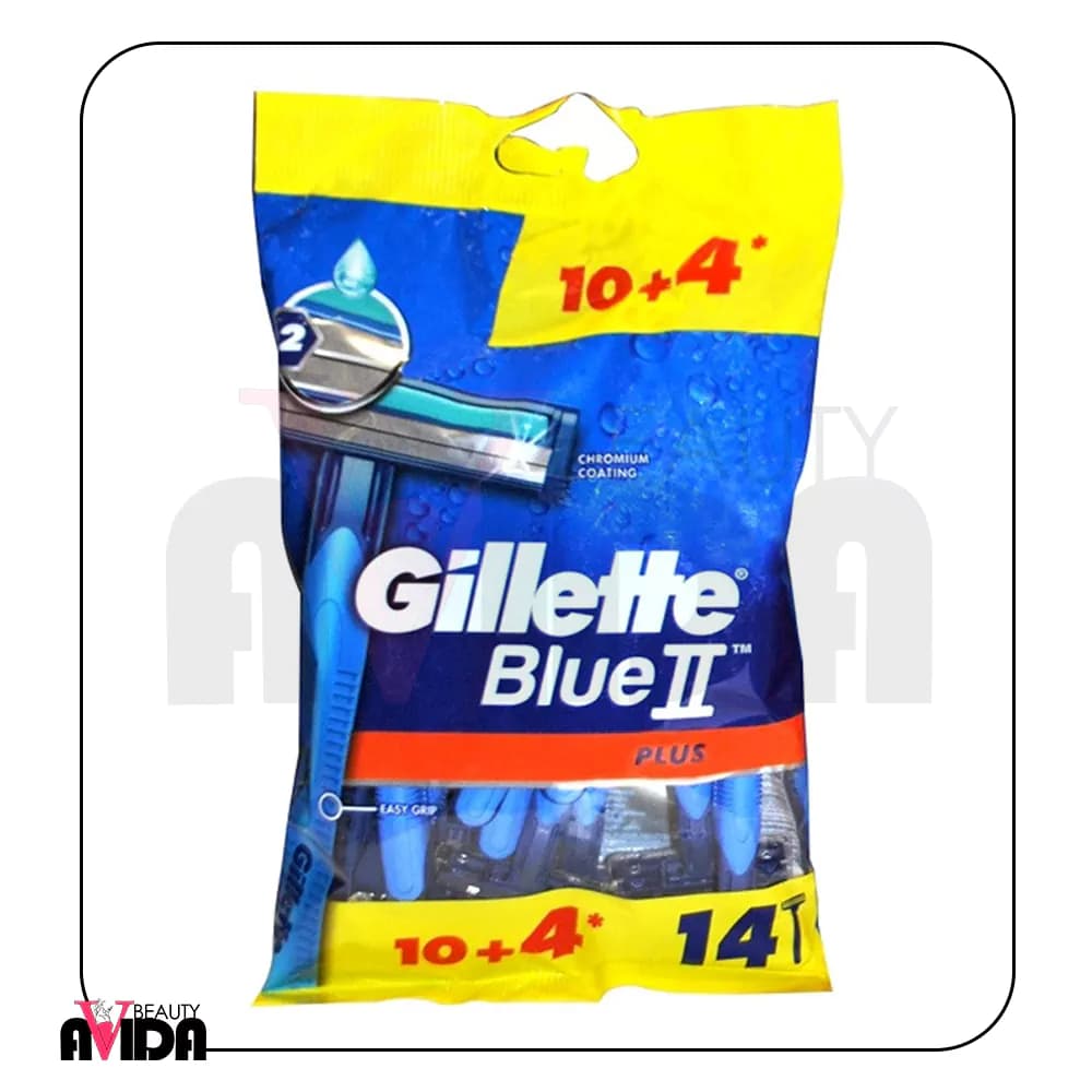 خودتراش ژیلت مدل Blue 2 plus بسته 14 عددی — تصویر ۲