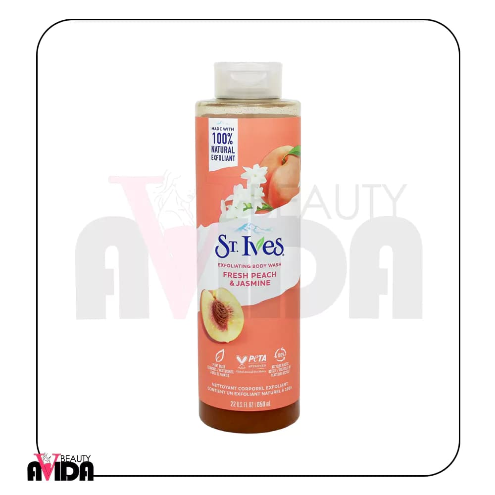 شامپو بدن هلو و گل ياس سنت ایوز St.Ives Fresh Peach & Jasmine Body Wash حجم 650 میلی لیتر