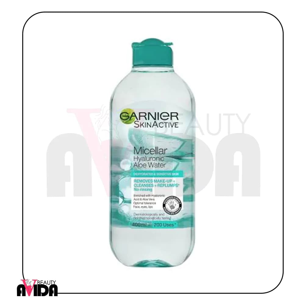 میسلار واتر آرایش پاک‌کن گارنیر مدل Micellar Hyaluronic حاوی هیالورونیک اسید حجم 400 میلی‌لیتر