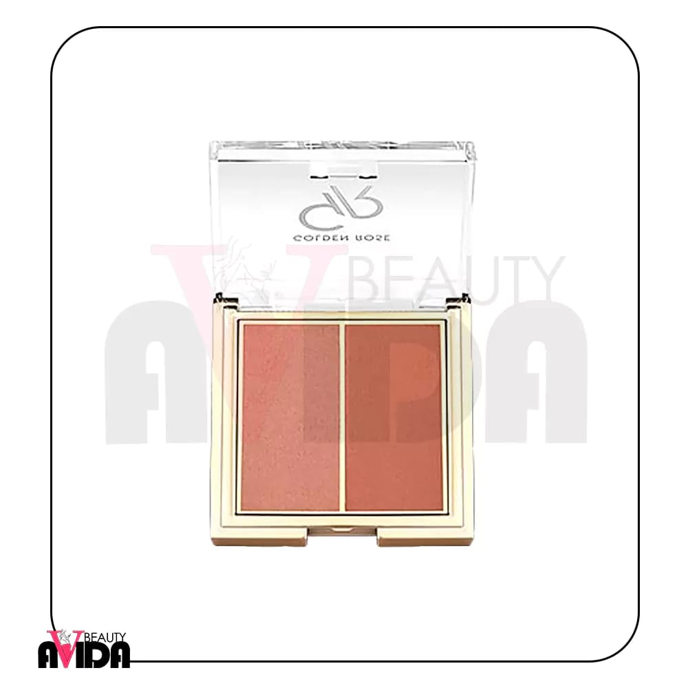 پالت رژگونه دو رنگ گلدن رز مدل Iconic Duo Peachy Coral شماره 02 — تصویر ۳