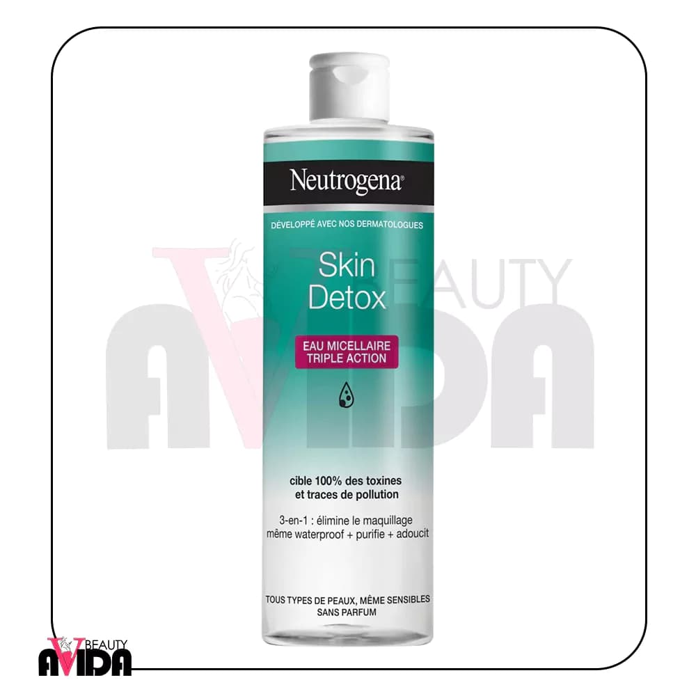 محلول پاک‌کننده آرایش میسلار واتر نوتروژینا Skin Detox 400 میلی‌لیتر مناسب انواع پوست