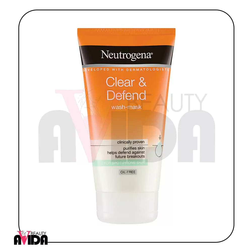 ماسک و شوینده ضدجوش نوتروژینا Clear & Defend با 1% اسید سالیسیلیک و خاک رس کائولین – 150 میلی لیتر — تصویر ۶