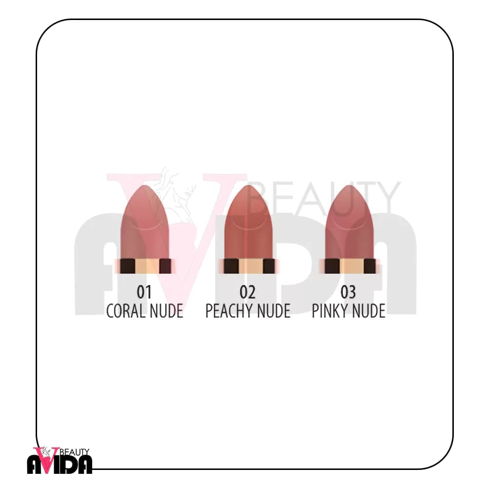 رژلب جامد مات NUDE LOOK گلدن رز شماره 01 — تصویر ۴