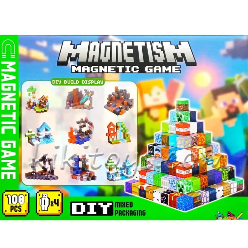 لگو مگنتی مغناطیسی طرح ماینکرافت ۱۰۸ قطعه Magnetic Game — تصویر ۹