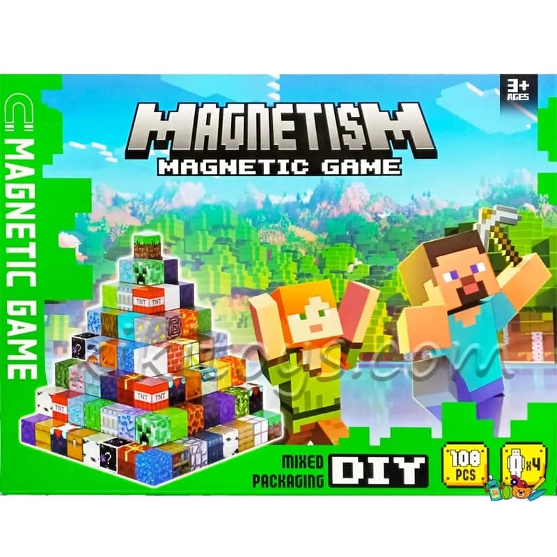 لگو مگنتی مغناطیسی طرح ماینکرافت ۱۰۸ قطعه Magnetic Game — تصویر ۵