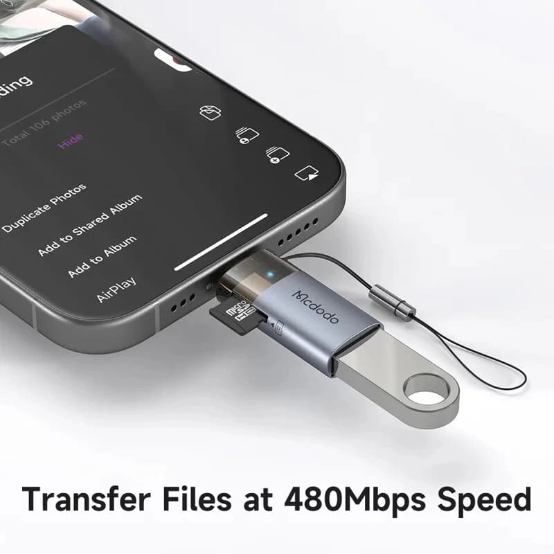 تبدیل USB OTG / TF به لایتنینگ مک دودو OT-785 — تصویر ۱۲