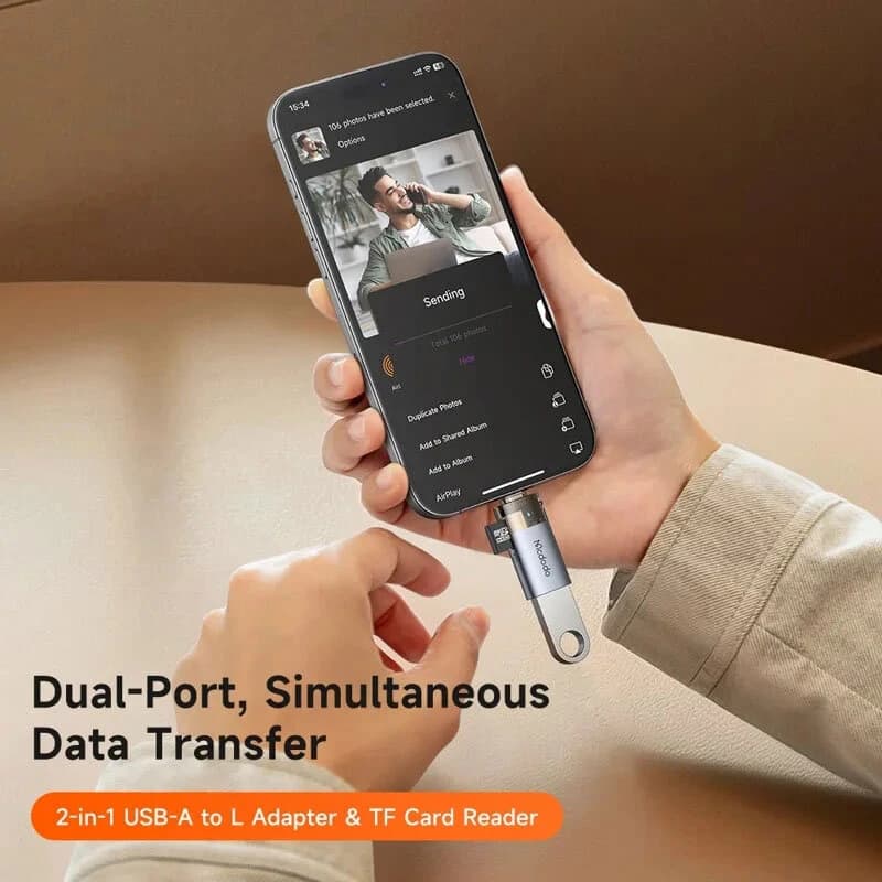 تبدیل USB OTG / TF به لایتنینگ مک دودو OT-785 — تصویر ۹