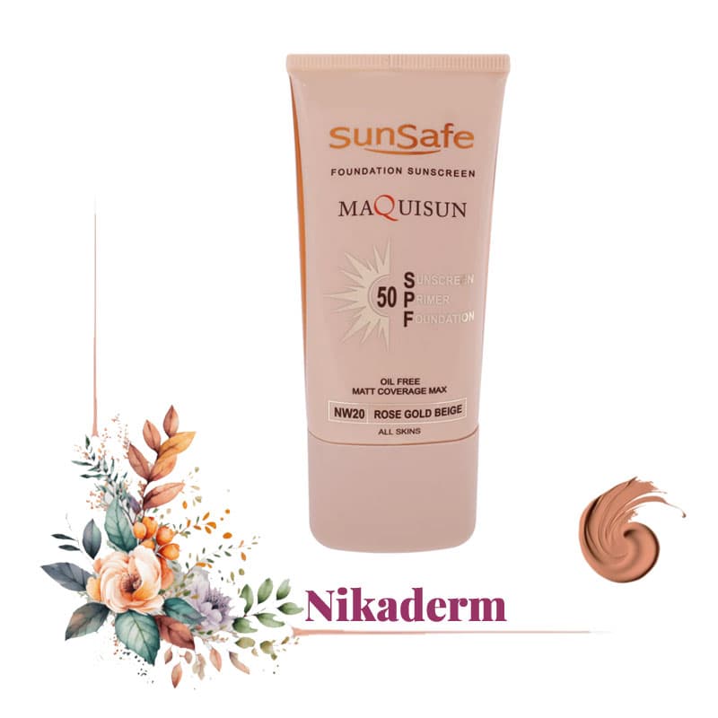 کرم ضد آفتاب MAQUISUN سانسیف، SPF 50، NW20 بژ رزگلد