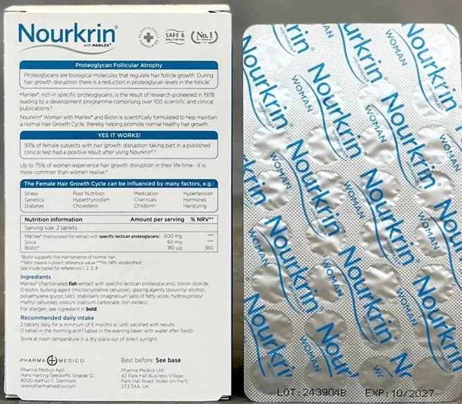 قرص نورکرین بانوان ®Nourkrin WOMAN ضد ریزش و تقویت مو اصل دانمارک — تصویر ۱۱