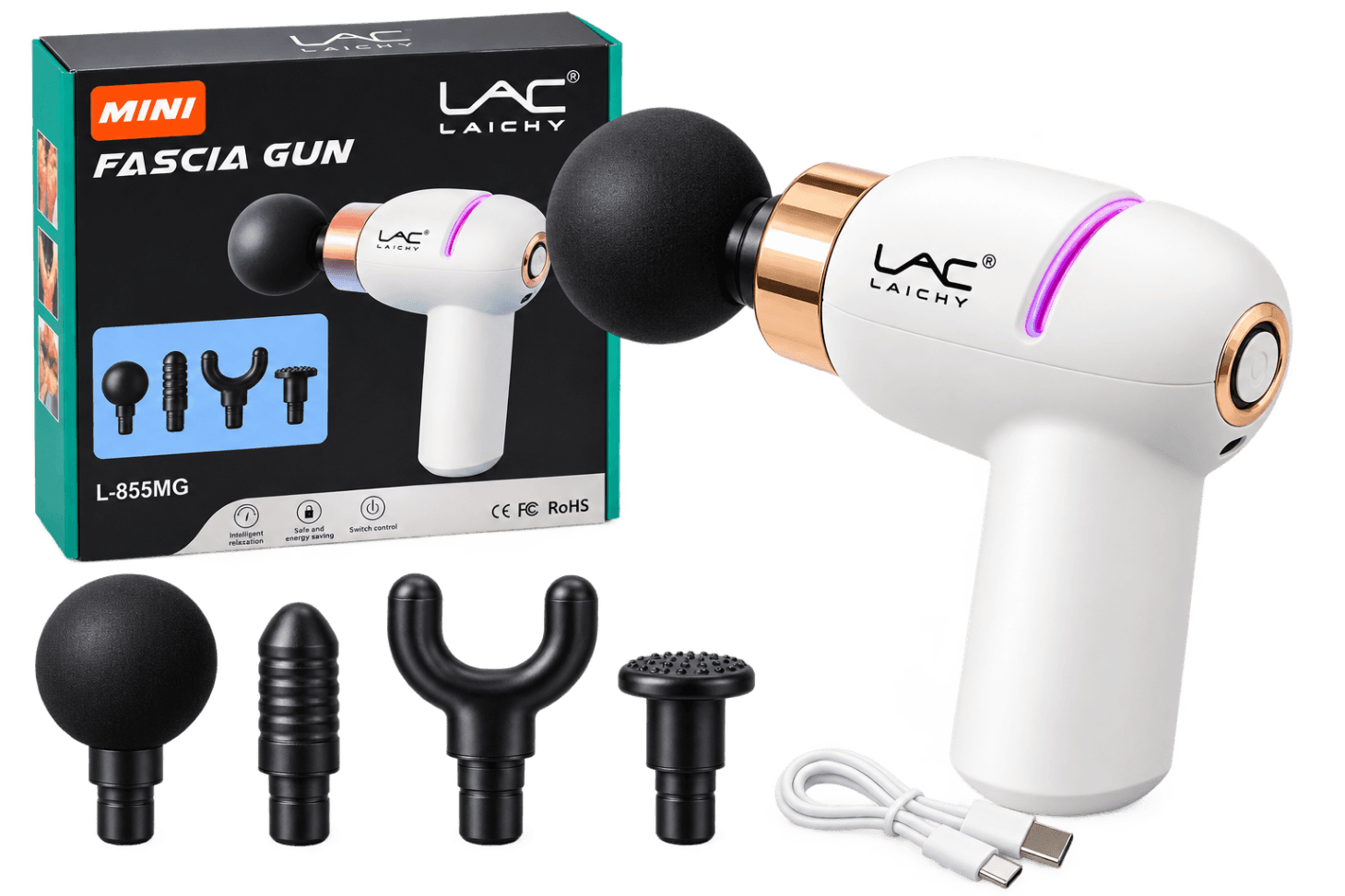 مینی ماساژور تفنگی برقی شارژی لایچی مدل Mini Fascia Gun L-855MG اصل