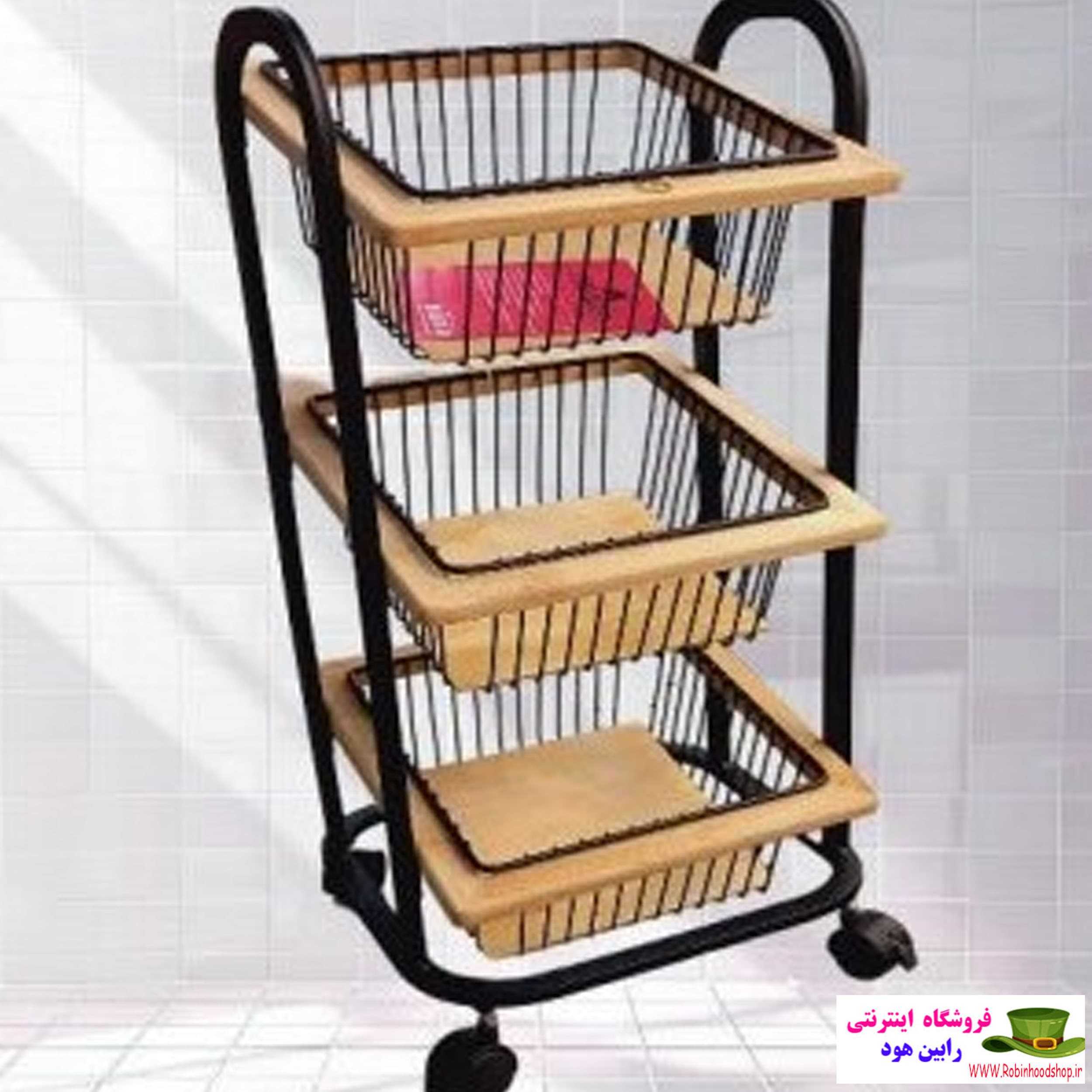 سبد پیاز و سیب زمینی مربع 3 طبقه عروس نوین طرح نایس کد 2224