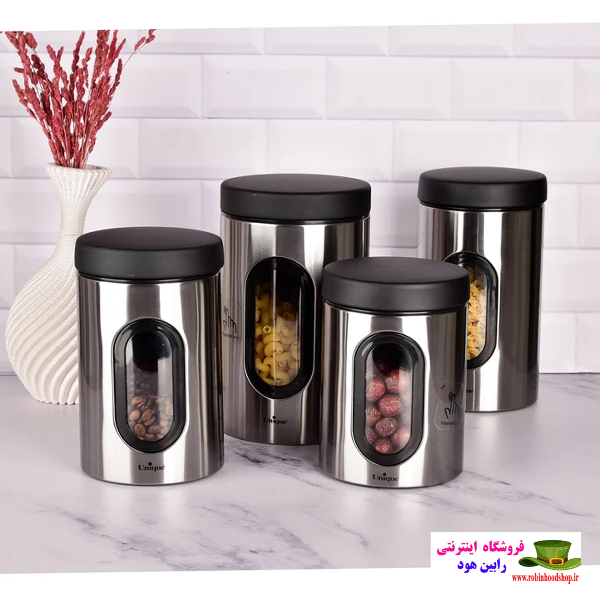 قوطی حبوبات پنجره دار یونیک 5990