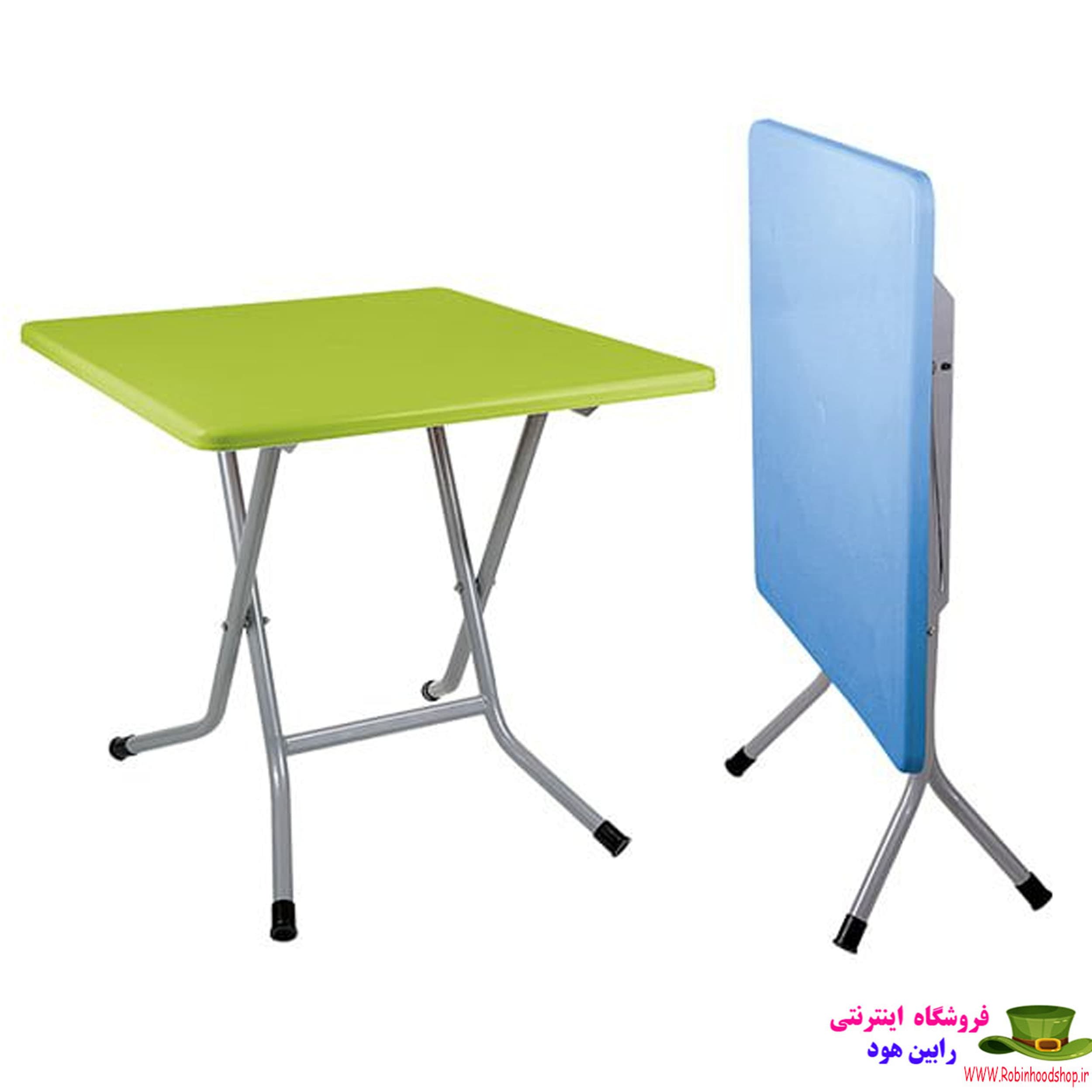میز مربع حصیربافت تاشو پایه فلزی مدل 523 ناصر پلاستیک