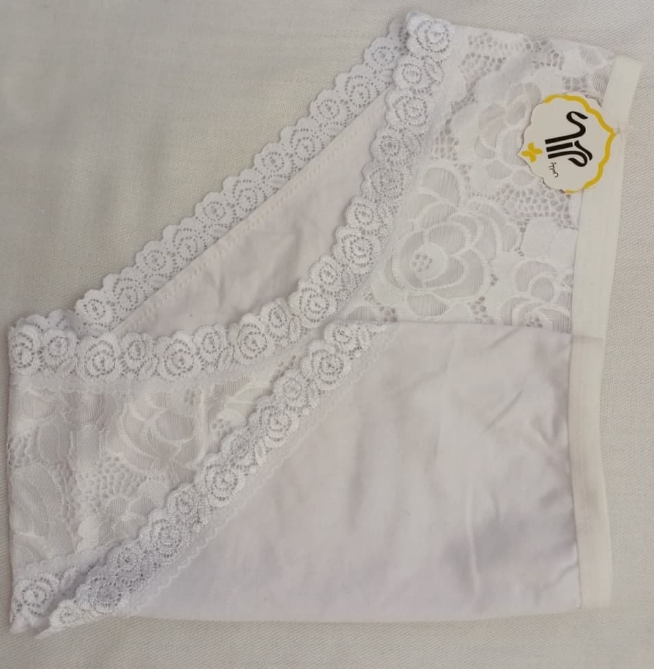 شورت سایز بزرگ ۳xl نخی گیپور سفید — تصویر ۴