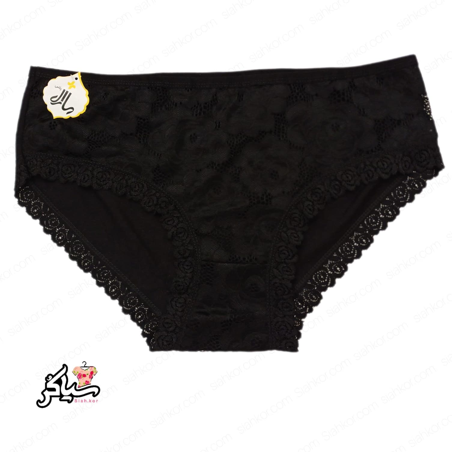 شورت سایز بزرگ ۳xl نخی گیپور مشکی