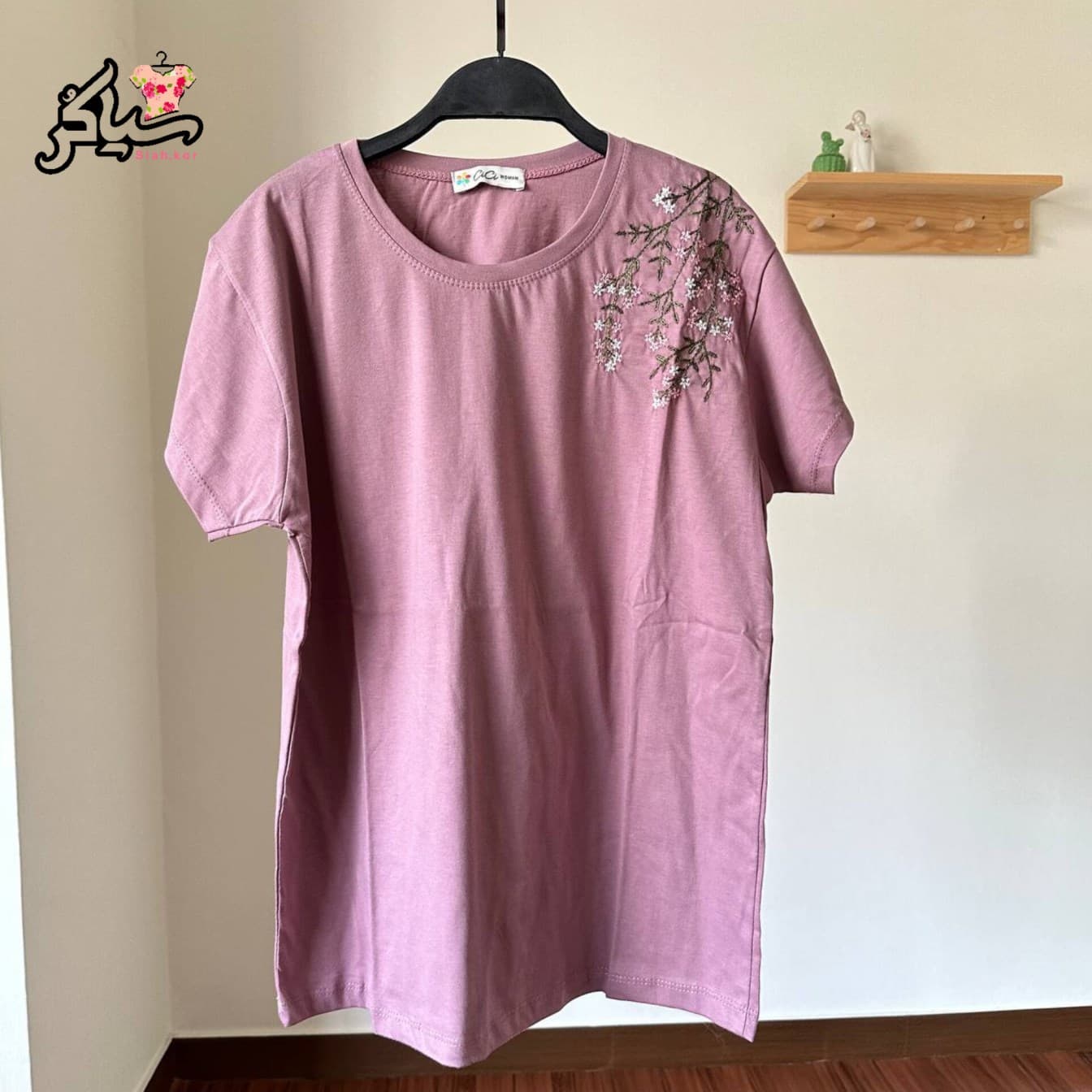 تیشرت سرشانه گلدوزی دخترانه — تصویر ۴