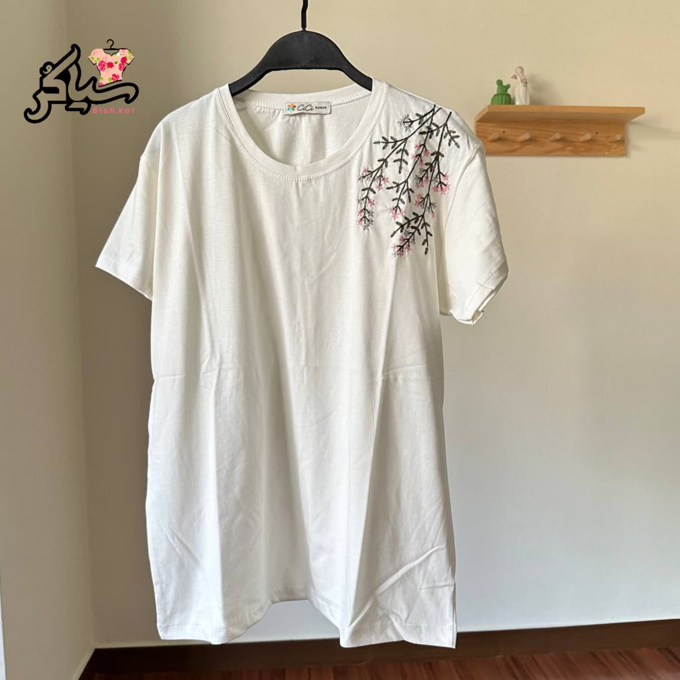 تیشرت سرشانه گلدوزی دخترانه — تصویر ۵