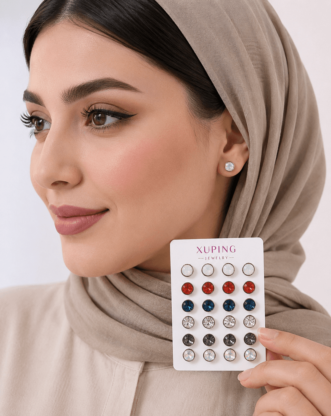 گلگوش میخی ژوپینگ XUPING مدل نگین رنگی | رنگ ثابت و ضدحساسیت
