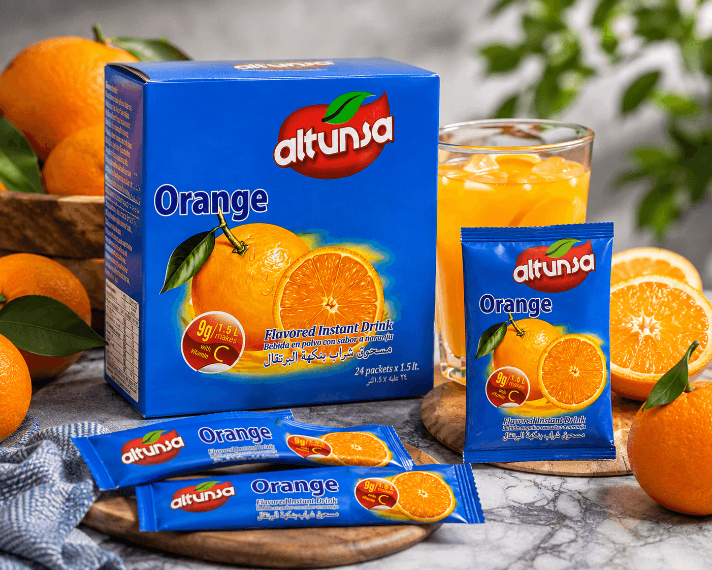 پودر نوشیدنی فوری پرتقال آلتونسا Altunsa Orange | ۲۴ ساشه ۹ گرمی | ساخت ترکیه