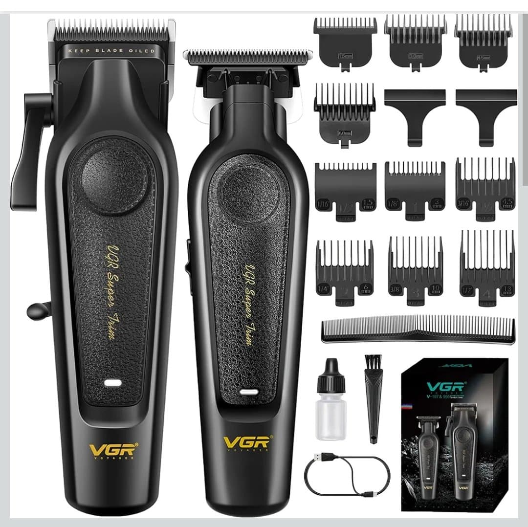 ست ماشین اصلاح موی سر و صورت وی‌جی‌آر مدل VGR V-197 & V-995 اصل