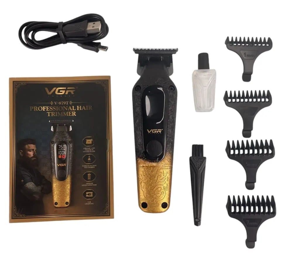 خط‌زن و تریمر حرفه‌ای وی‌جی‌ار مدل V-879T اصل/اورجینال | VGR Professional Hair Trimmer V-879T