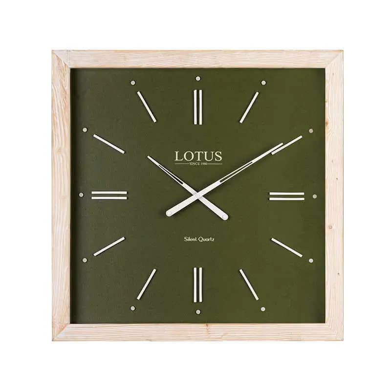 ساعت دیواری چوبی لوتوس WD-2332 رنگ WH/GREEN