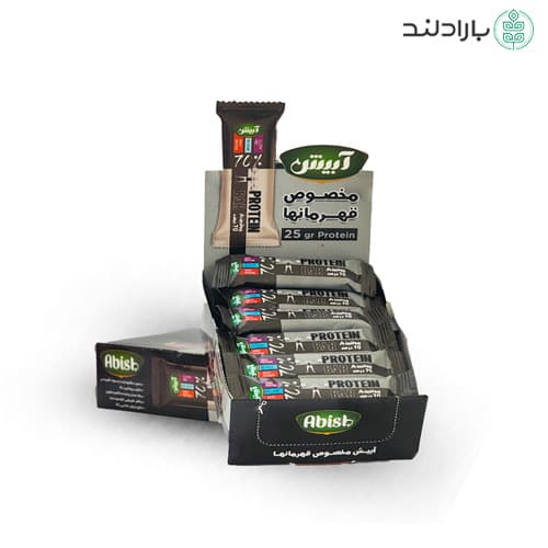 پروتئین بار ۷۰ درصد آبیش با پروتئین وی باکس ۲۴ عددی
