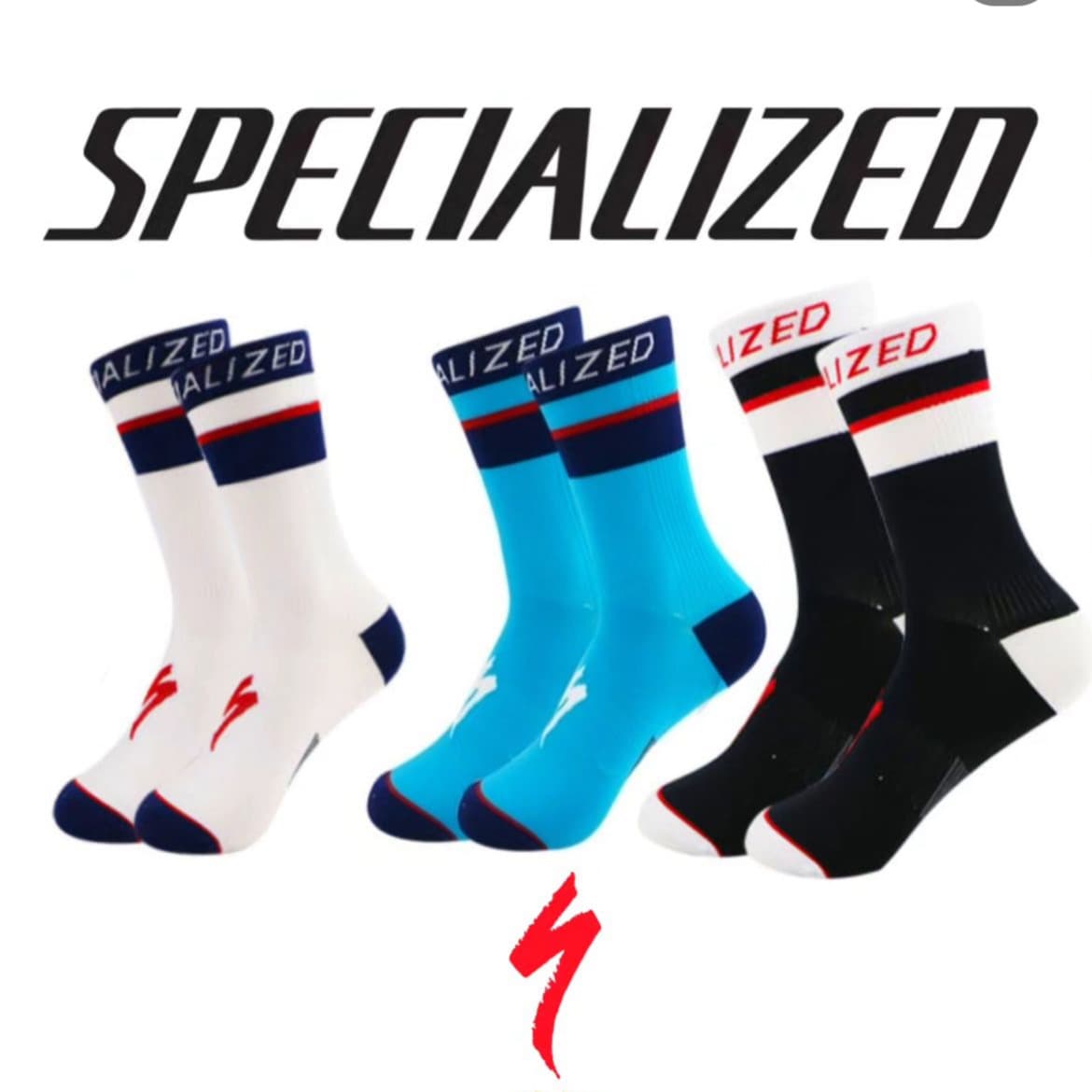 جوراب دوچرخه سواری طرح specialized