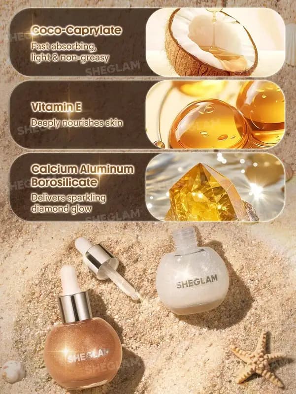 روغن و هایلایتر بدن شیگلم مدل Sunlit Silk — تصویر ۱۲