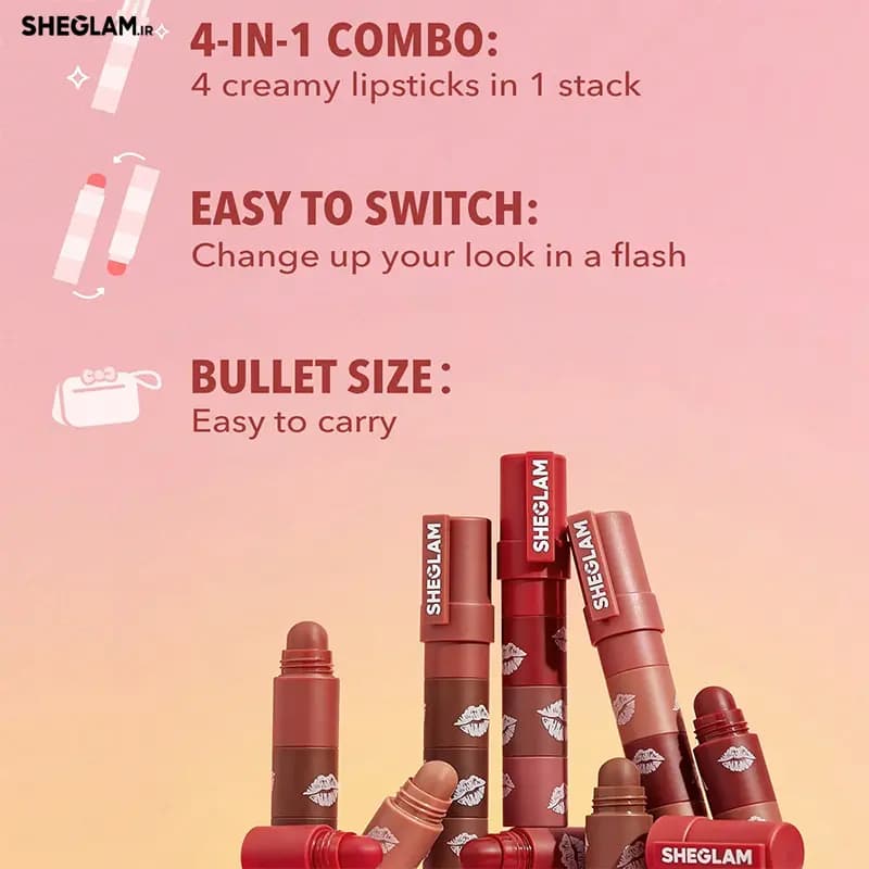 رژ لب 4 تایی Mega Lips شیگلم — تصویر ۱۱