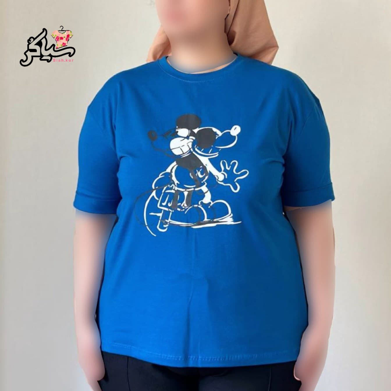 تیشرت سایز بزرگ نخ پنبه دخترانه میکی موس سایه — تصویر ۷