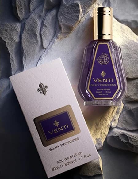 عطر ادکلن 50 میل زنانه کرید کویین اف سیلک بنفش ونتی سیلکی پرینسس فراگرنس ورد Fragrance World Venti Silky Princess 50m