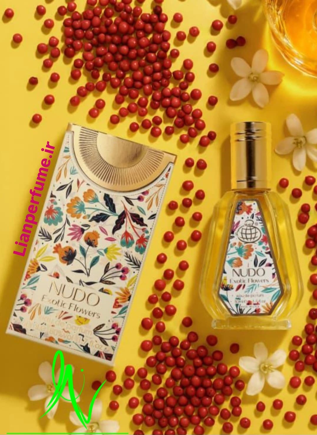 عطر ادکلن اینیشیو نارکوتیک دیلایت زنانه 50 میل نودو اکسوتیک فلاور فراگرنس ورد مدل Nudo Exotic Flower Initio Narcotic Delight fragrance world