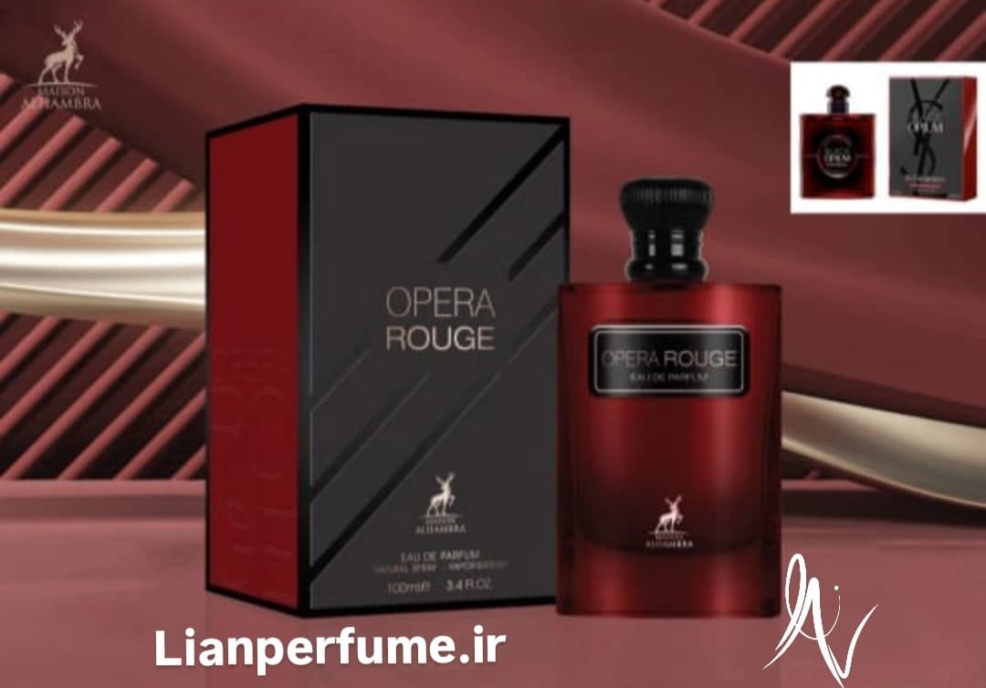 ادکلن بلک اوپیوم قرمز آلبالو 100 میل الحمبرا میسون مشابه بلک اپیوم اور رد alhambra maison opera rouge