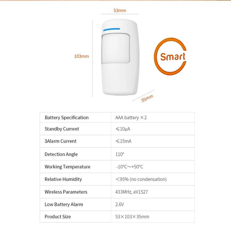 سنسور حرکتی دزدگیر اسمارت مدل Blue 433MHz — تصویر ۶