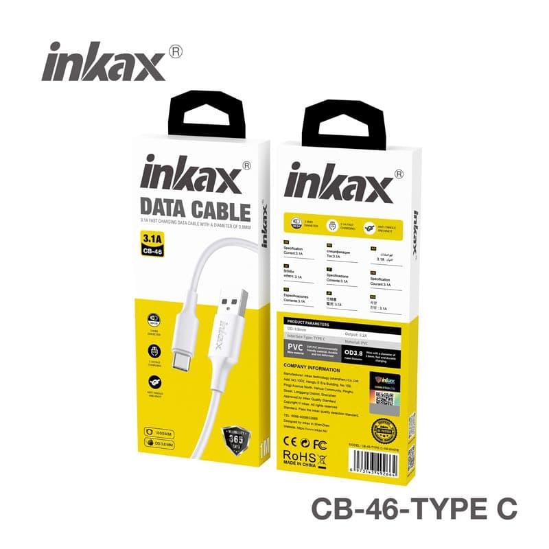 کابل شارژ تایپ سی INKAX CB-46 Type-C — تصویر ۳