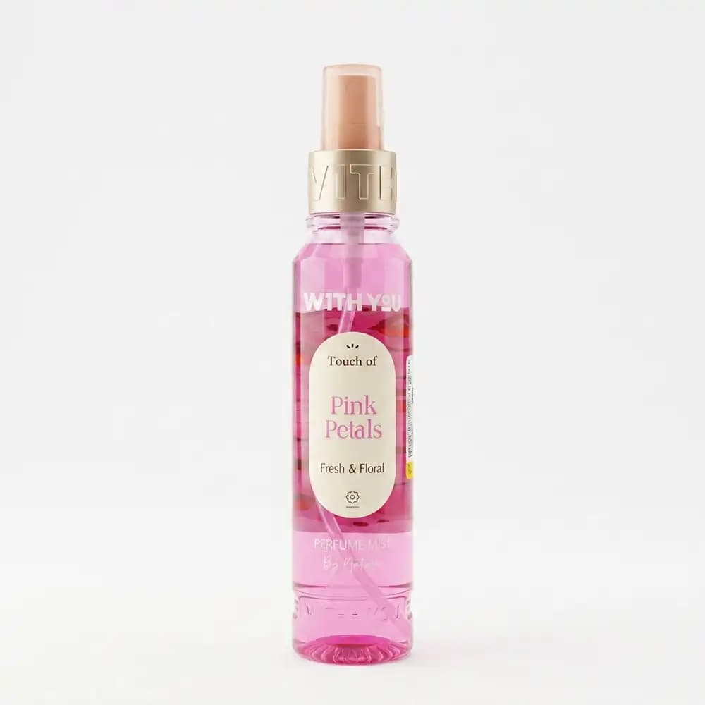 بادی اسپلش ویت یو (With You) مدل پینک پتال (Pink Petals) رایحه تازه و گلی حجم ۱۵۰ میلی لیتری