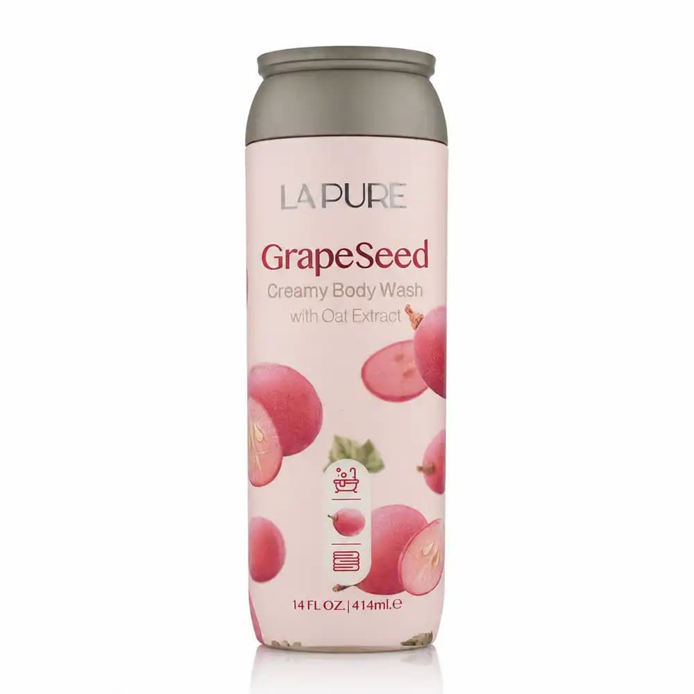 شامپو بدن کرمی لپیور (La Pure) مدل هسته انگور (GrapeSeed) حاوی عصاره جو دوسر حجم ۴۱۴ میلی‌لیتر — تصویر ۴