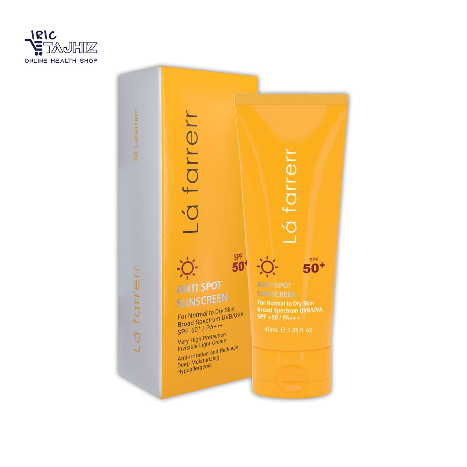 کرم ضد آفتاب بی رنگ لافارر Lafarrerr پوست خشک و معمولی با +SPF50 حجم 40 میلی لیتر — تصویر ۵