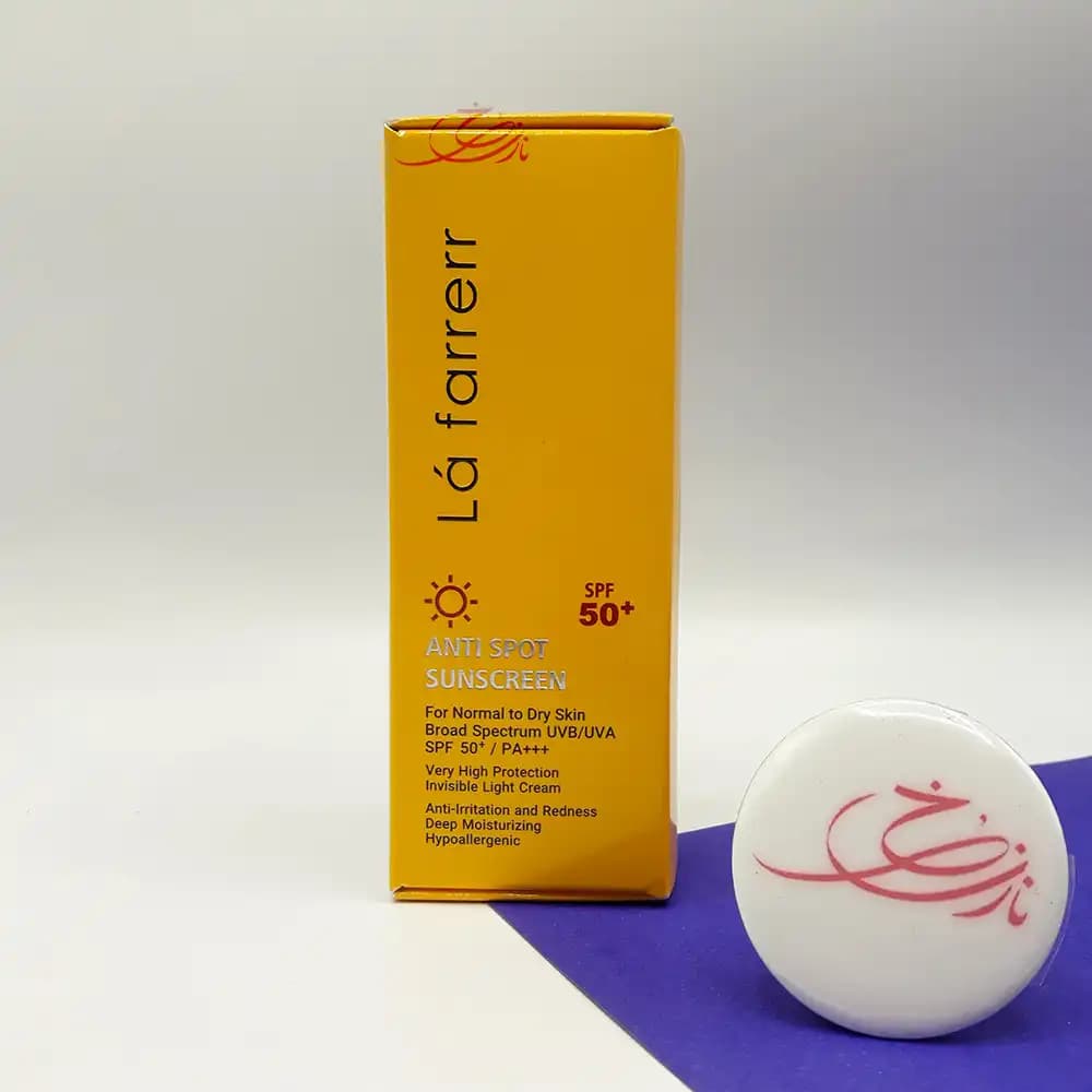 کرم ضد آفتاب بی رنگ لافارر Lafarrerr پوست خشک و معمولی با +SPF50 حجم 40 میلی لیتر
