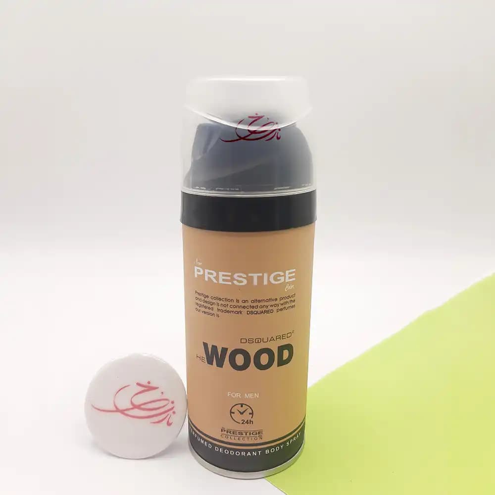 اسپری بدن پرستیژ رایحه هی وود HE WOOD مردانه حجم 150 میلی لیتری