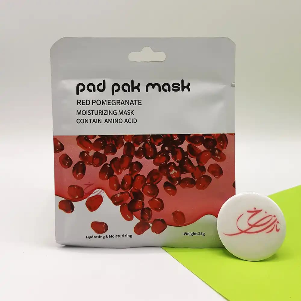 ماسک صورت ورقه ای پد پاک pad pak مدل انار RED POMEGRANATE