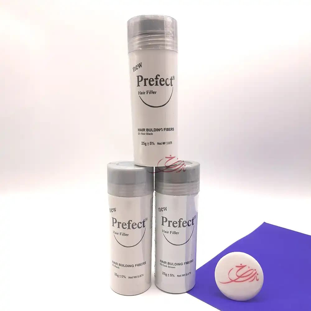 پودر پرپشت کننده مو پرفکت Prefect هیر فیلر Hair Filler اصلی 25 گرمی (پودر تاپیک) — تصویر ۴
