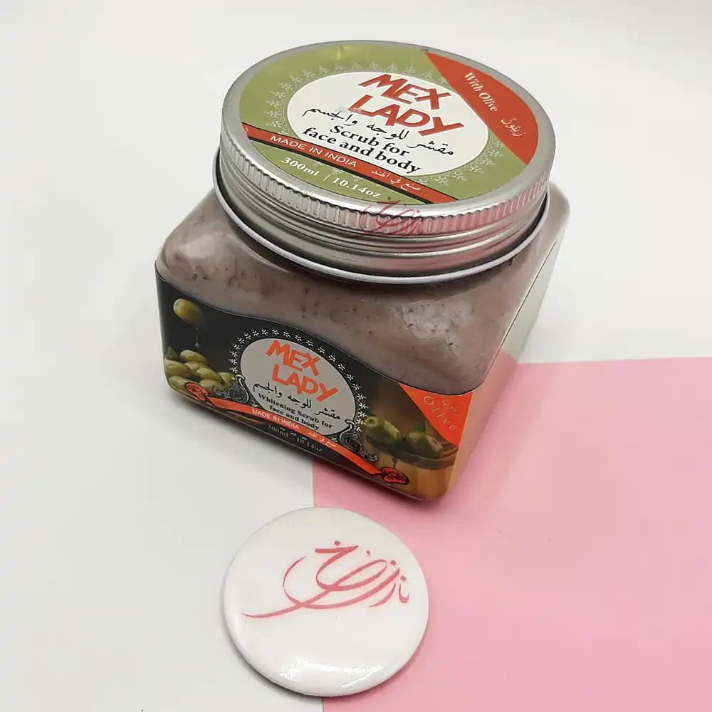 اسکراب مکس لیدی MAX LADY (شنی مناسب صورت و بدن) مدل زیتون حجم 300 میلی لیتر — تصویر ۳