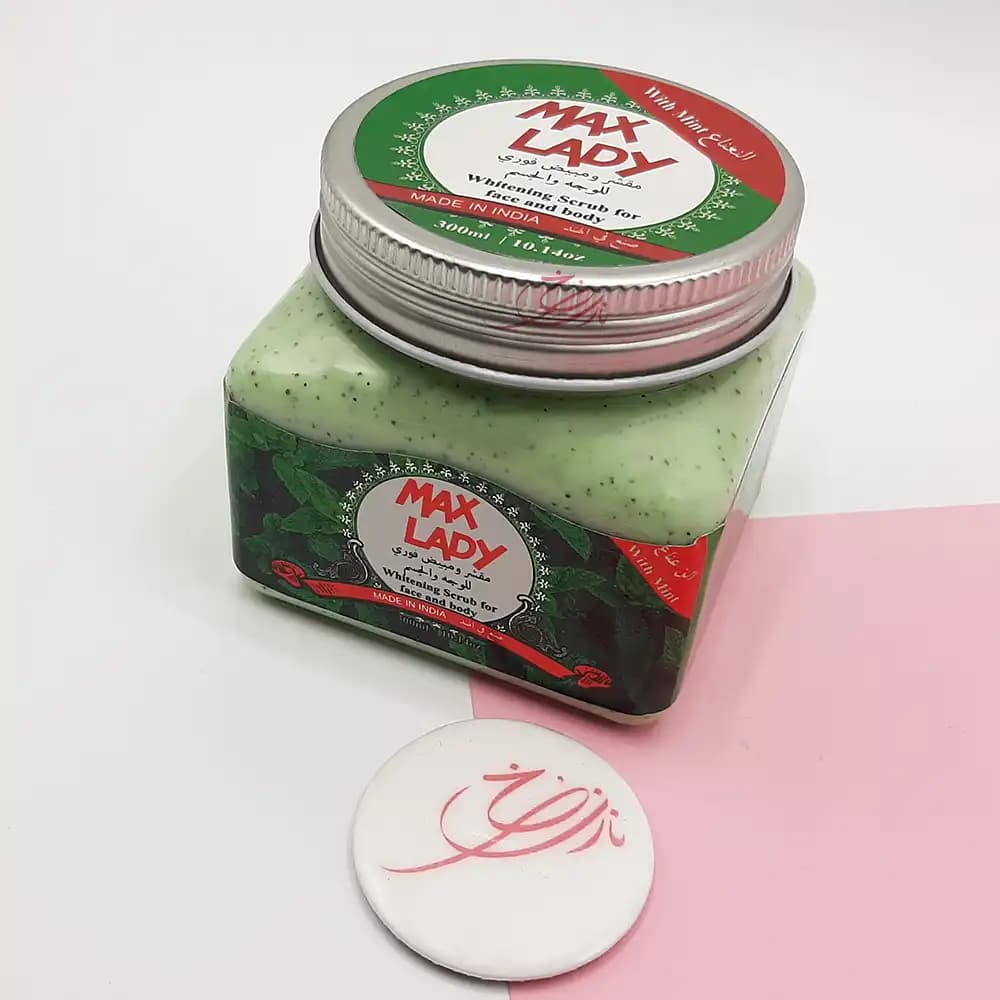اسکراب مکس لیدی MAX LADY (شنی مناسب صورت و بدن) مدل نعناع حجم 300 میلی لیتر — تصویر ۳
