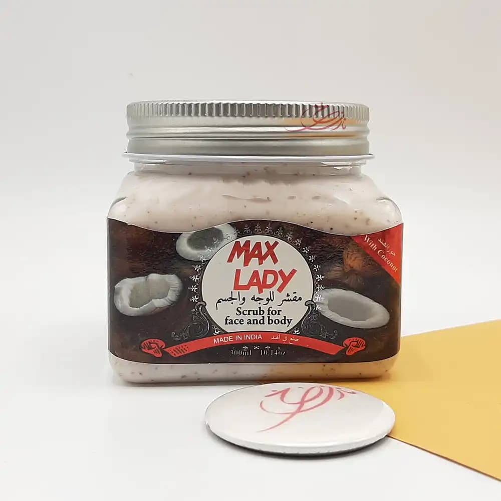 اسکراب مکس لیدی MAX LADY (شنی مناسب صورت و بدن) مدل نارگیل حجم 300 میلی لیتر — تصویر ۲