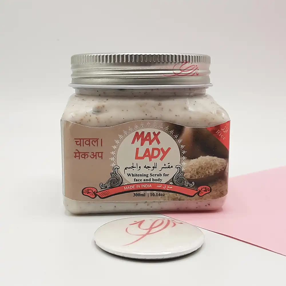 اسکراب مکس لیدی MAX LADY (شنی مناسب صورت و بدن) مدل برنج حجم 300 میلی لیتر