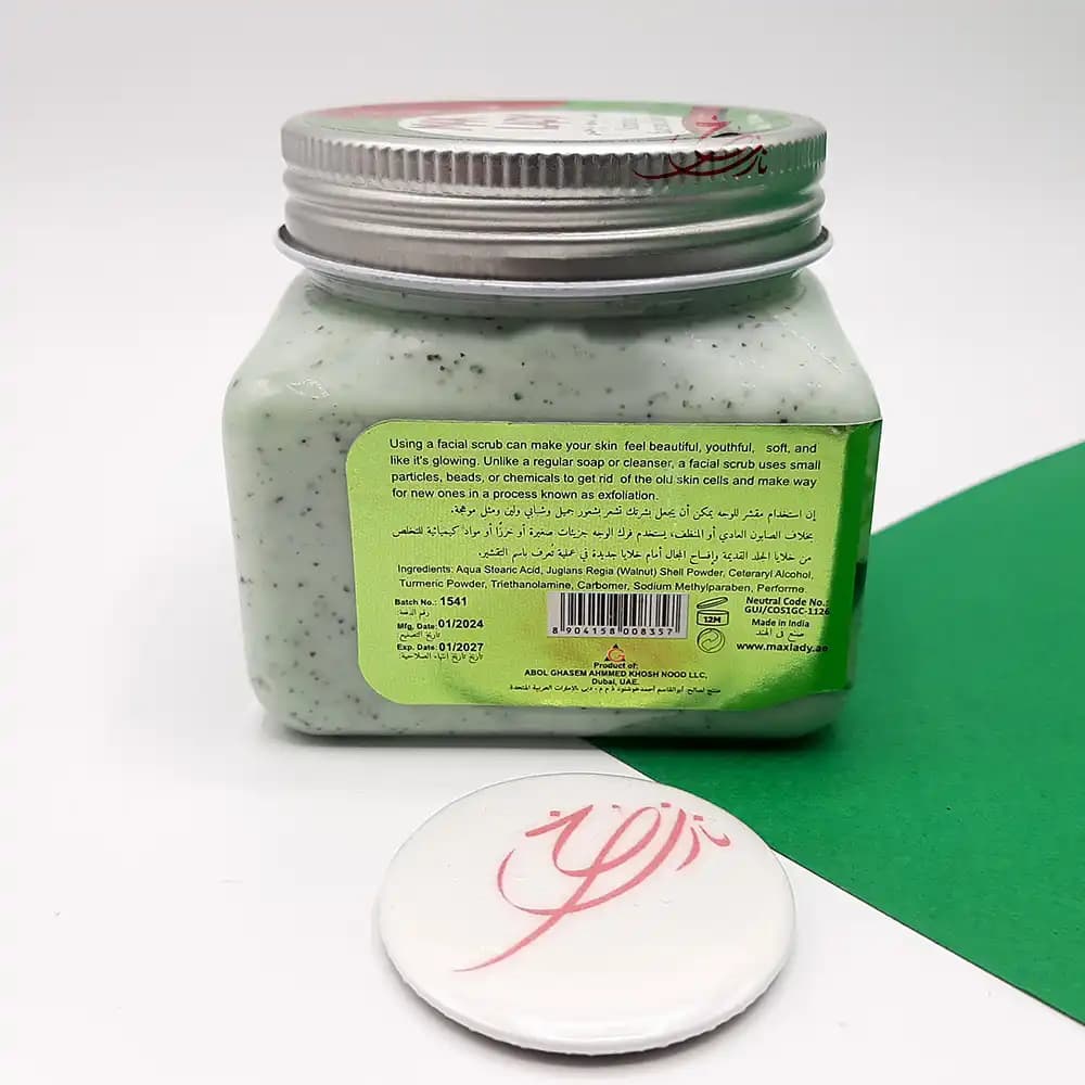 اسکراب مکس لیدی MAX LADY (شنی مناسب صورت و بدن) مدل خیار حجم 300 میلی لیتر — تصویر ۳