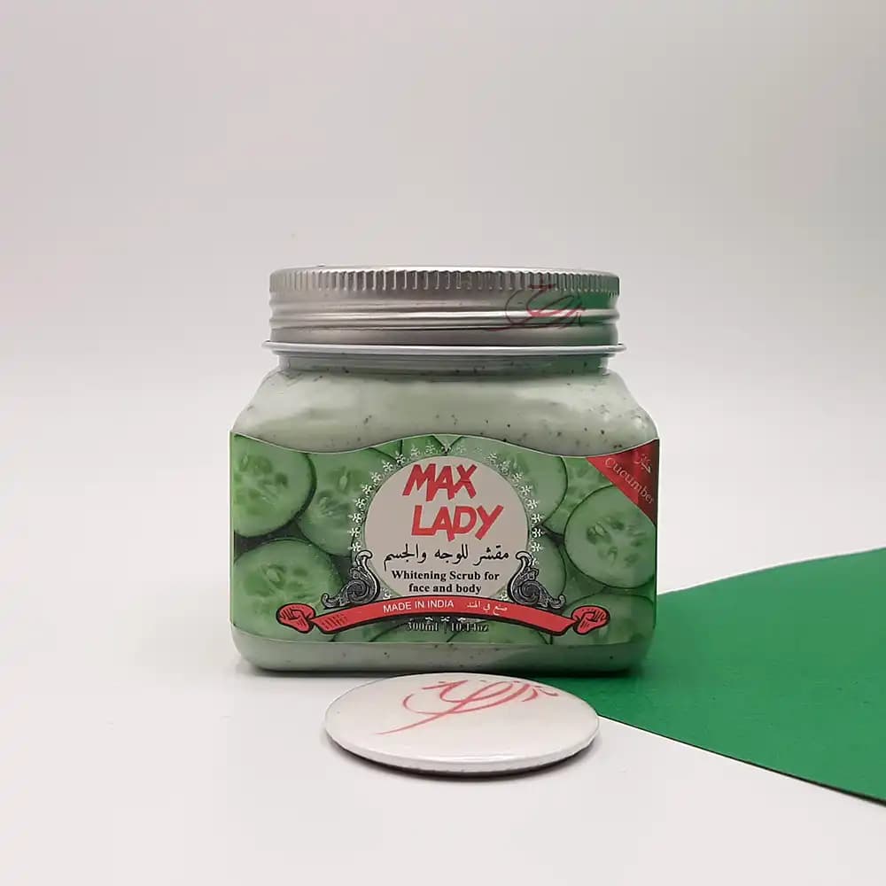 اسکراب مکس لیدی MAX LADY (شنی مناسب صورت و بدن) مدل خیار حجم 300 میلی لیتر — تصویر ۲